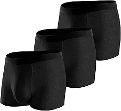 BATTEWA Roupa íntima masculina para incontinência, lavável, à prova de vazamento, reutilizável, roupa íntima masculina para incontinência, absorção de 50 ml, pacote com 3 (P, preto)