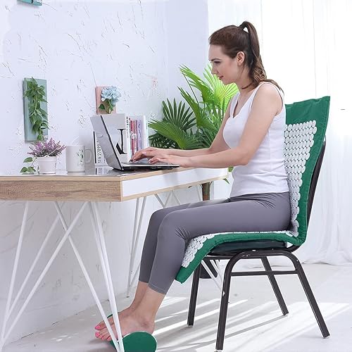 Vista 34 de XiaoMaGe Juego de alfombrilla de acupresión y almohada con bolsa, alfombrilla de acupuntura extra larga para aliviar el dolor de cuello y espalda