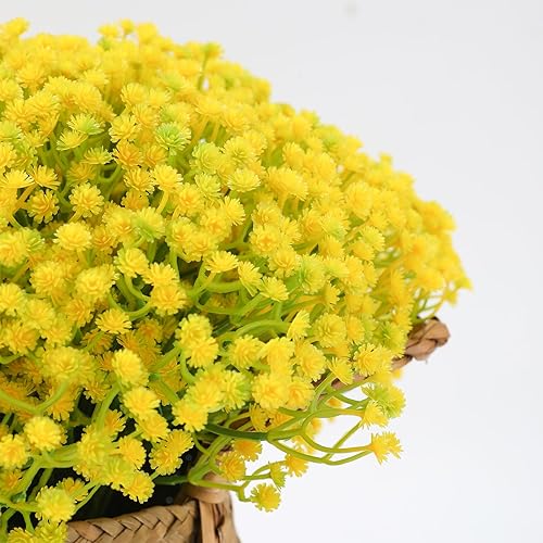 Miniatura 5 de Pertivery 12 piezas de flores artificiales de aliento de bebé, gypsophila moradas, flores de tacto real para boda, fiesta, hogar, baño, decoración