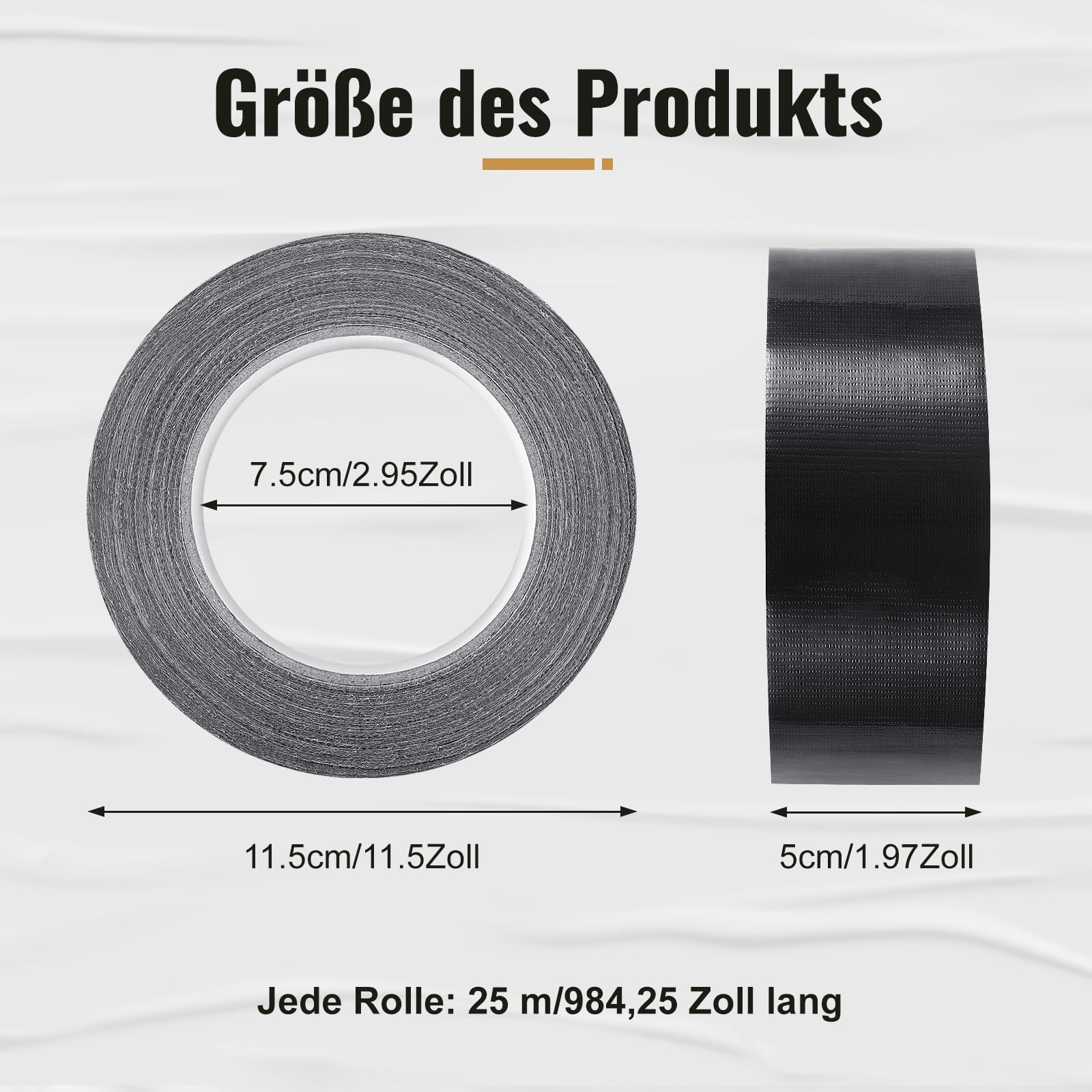 Xaosin Ruban Adhésif Blindé Extra Fort - 6 Rouleaux 50mm X 27.4m - Noir - Imperméable Intérieur/Extérieur