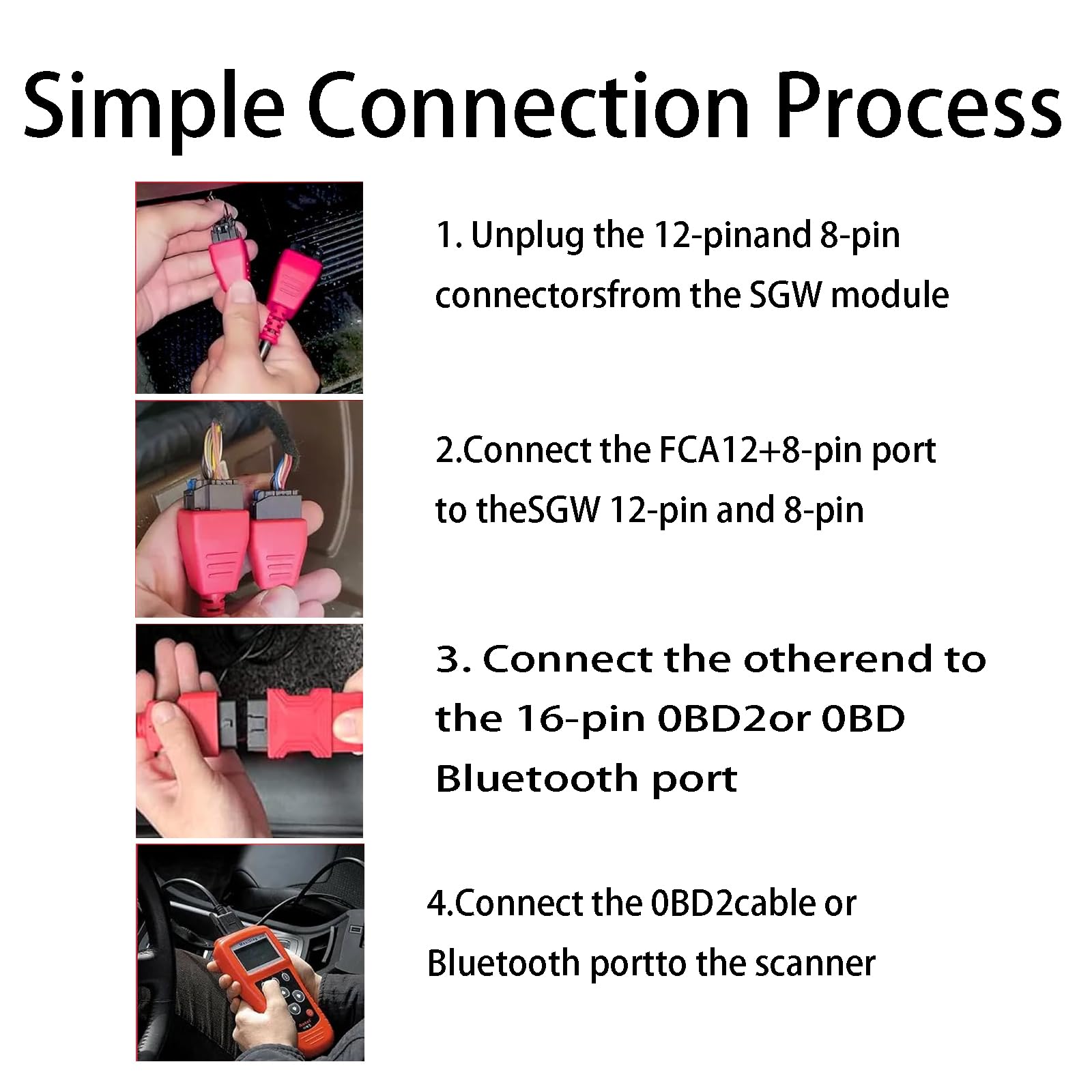 Kabel obejściowy bramy zabezpieczającej 12+8, adapter OBD2 kompatybilny z pojazdami FCA, w tym Chrysler, Dodge, Jeep, Ram 2018+, współpracuje ze skanerami Autel i aplikacjami diagnostycznymi