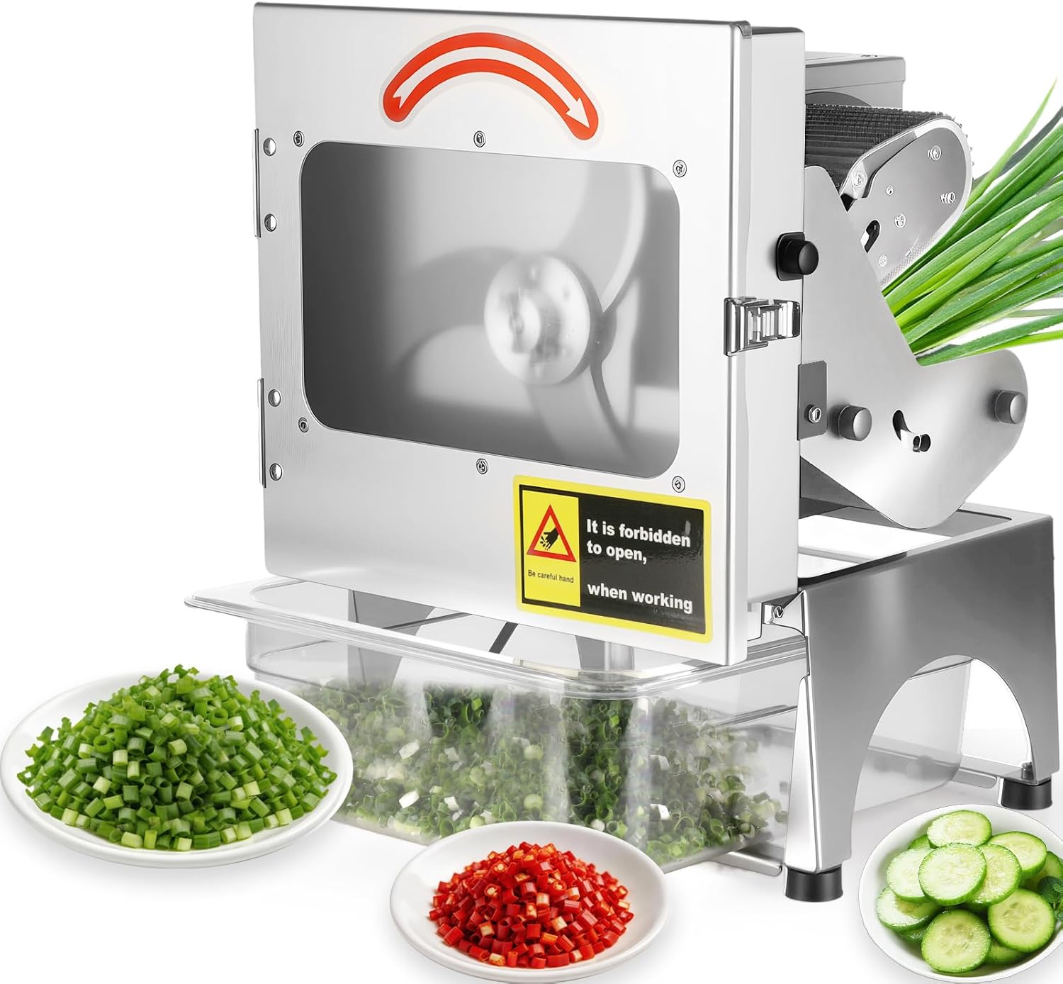 Cortadora Eléctrica de Verduras Comercial 200W 440LB/H Acero Inoxidable