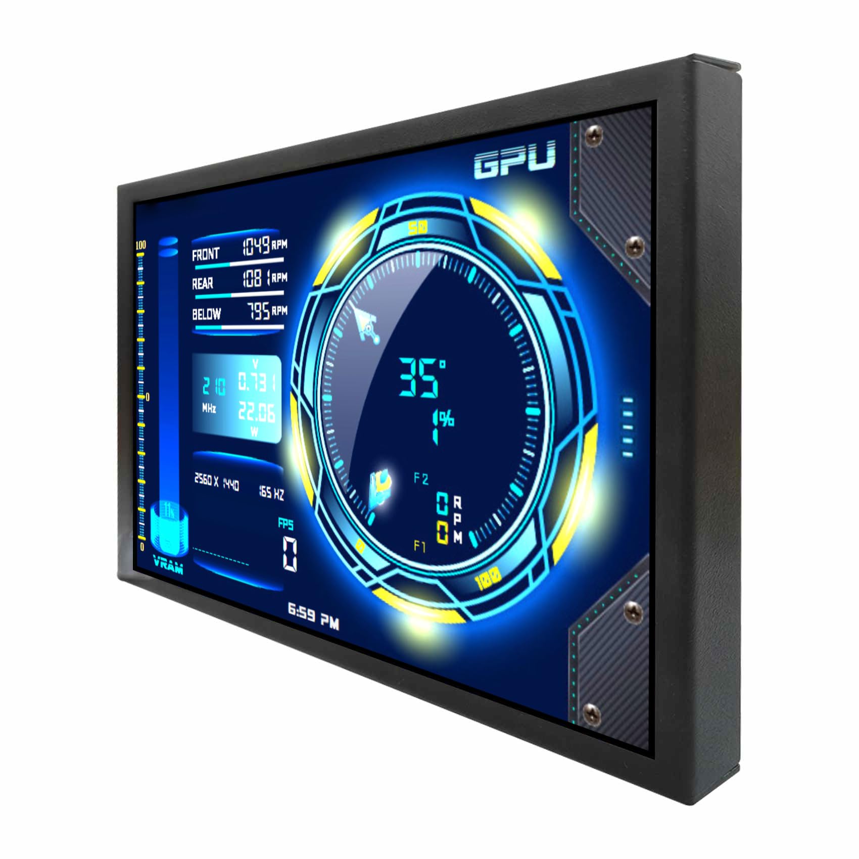 VSDISPLAY Monitor LCD IPS nero da 7 pollici 1280x800 350 nits | luminosità regolabile,metallo fori di montaggio da 75 mm