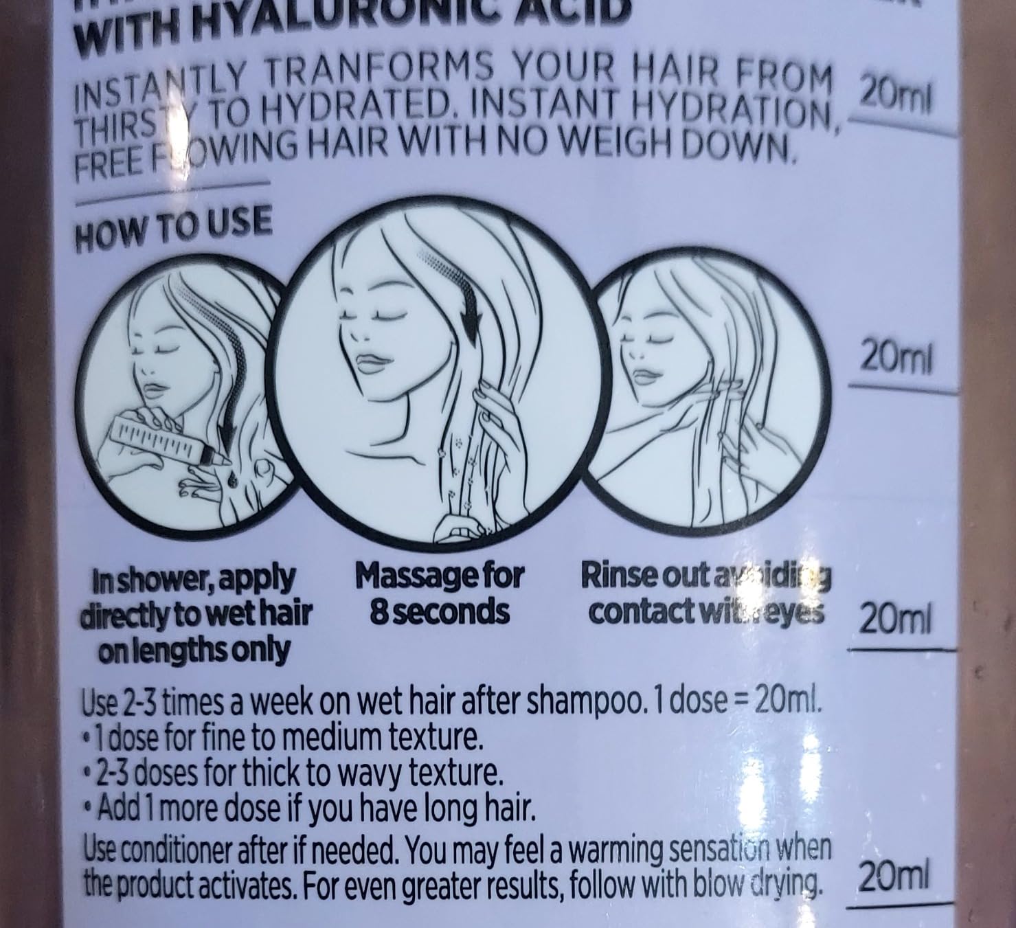 L'Oréal Paris L'Oreal Paris Elvive Hyaluron Plump Flash Hydration Wonder Water Hair Rinse, 8 Second Hydrating Hair Care Treatment for Soft, Shiny Hair, 6.8 Fl Oz