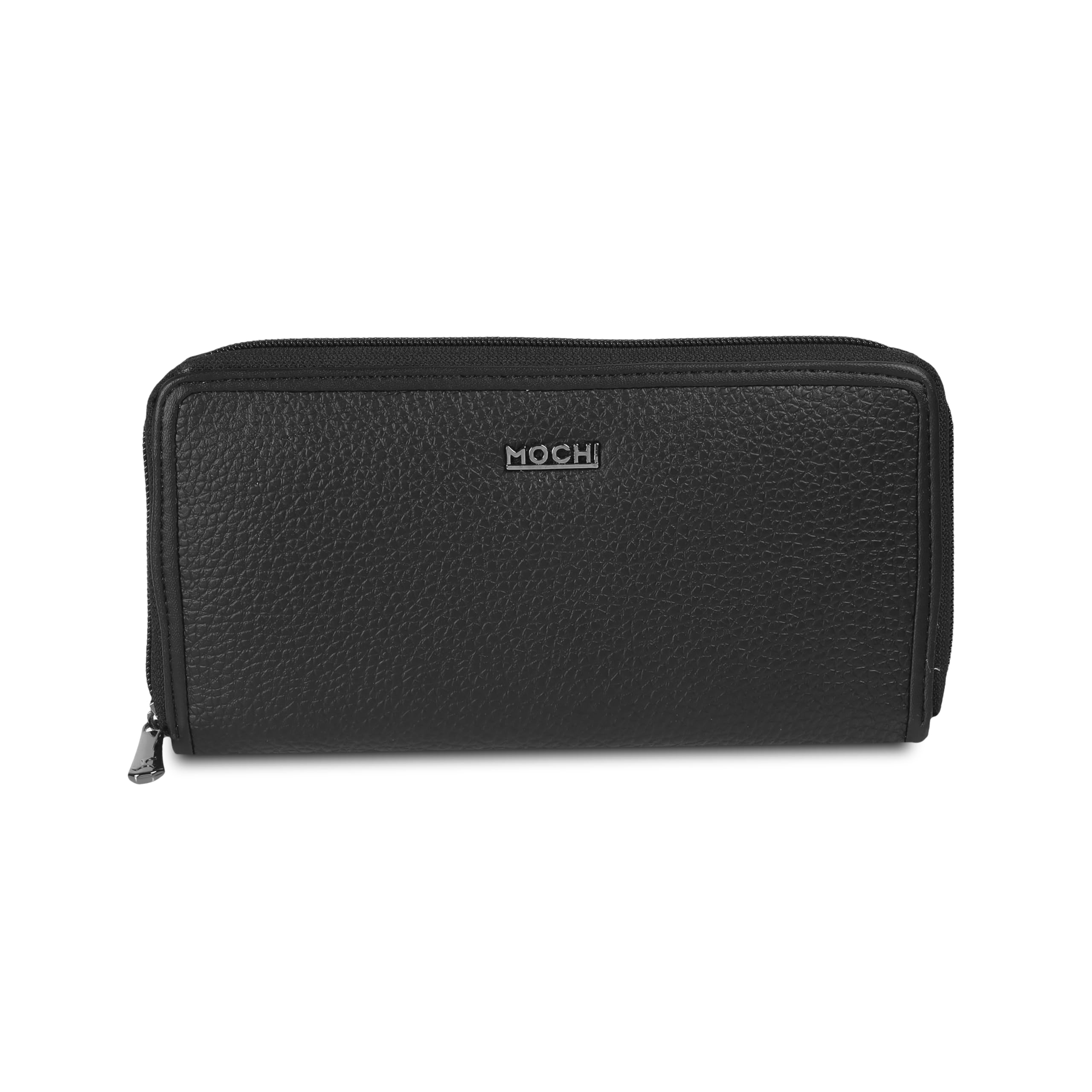 mochi Women Black Faux Leather Casual Clutch with Premium Metal Logo (95-135)-picture-23