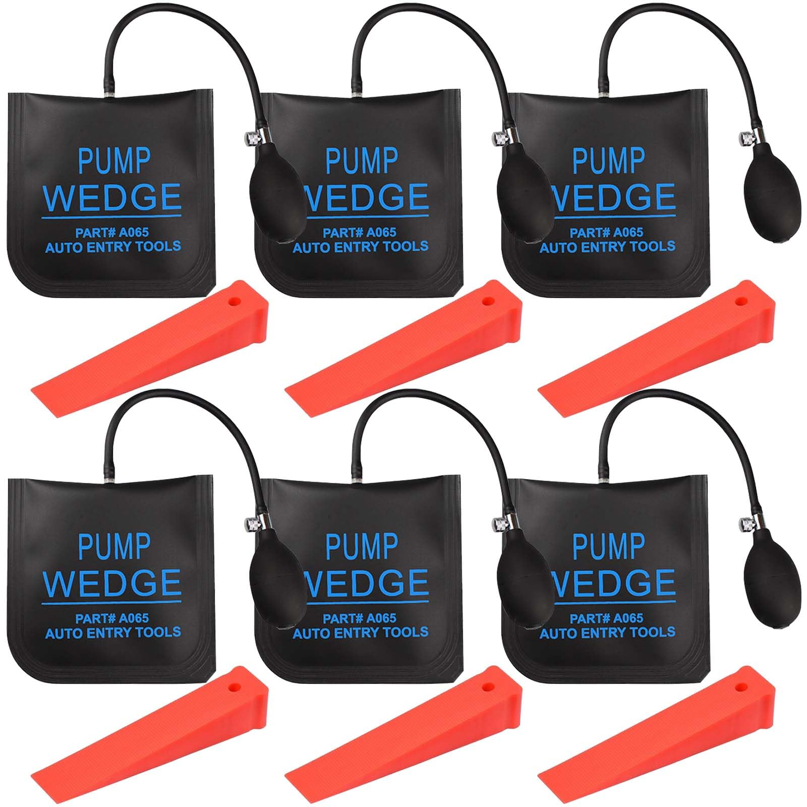Lot de 6 coussins de montage Coussin d'air : pompe à air de 300 kg, coussins de montage gonflables, cric à coussin d'air pour montage sur fenêtre, outils à main, coussin d'écartement pour