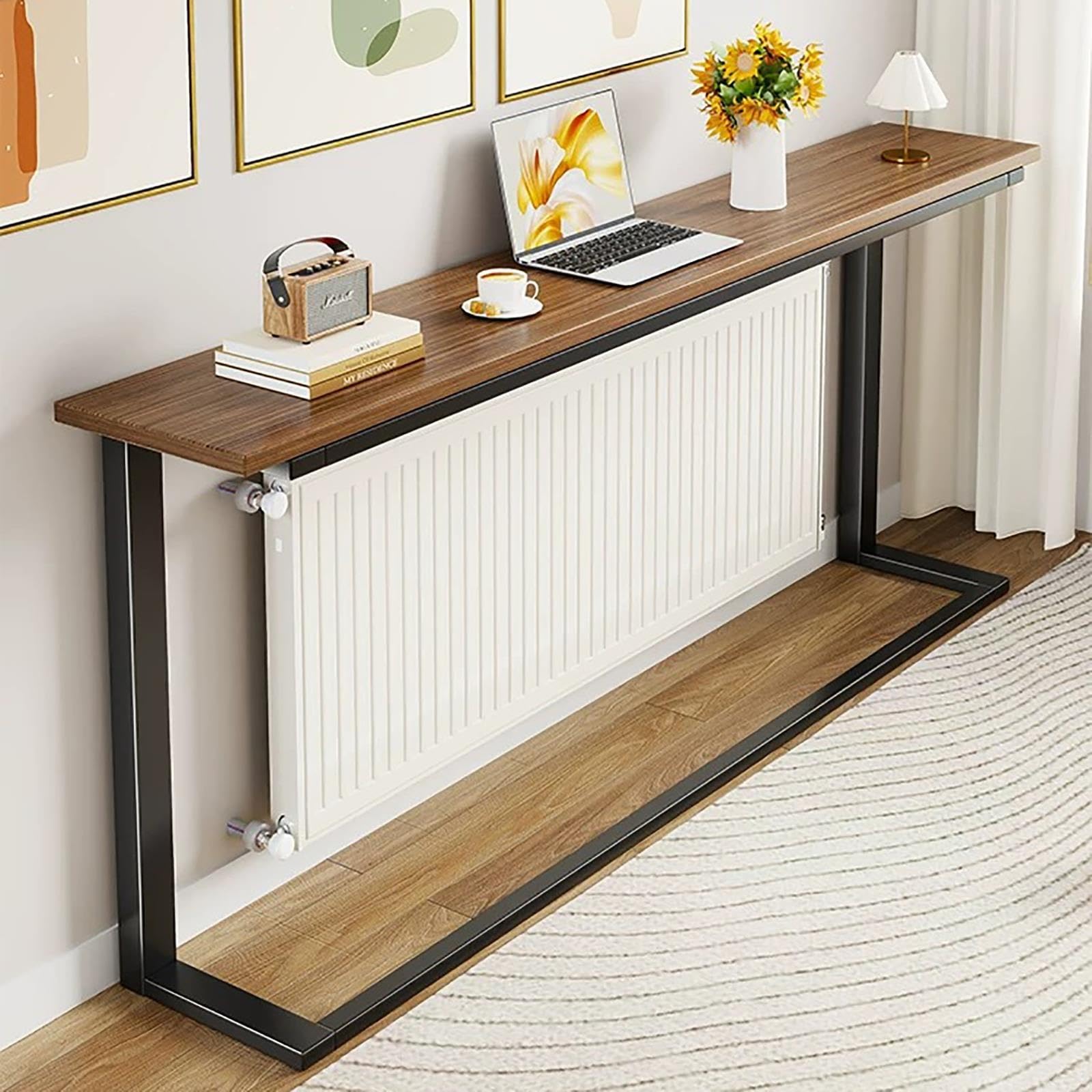 Efficient Heat Dissipation Space-Saving Storage for Storage and Decoration(Brown,12015cm/475.9in) Radiator Shelf Over Radiator Table Sofa Table Behind Couch for Home