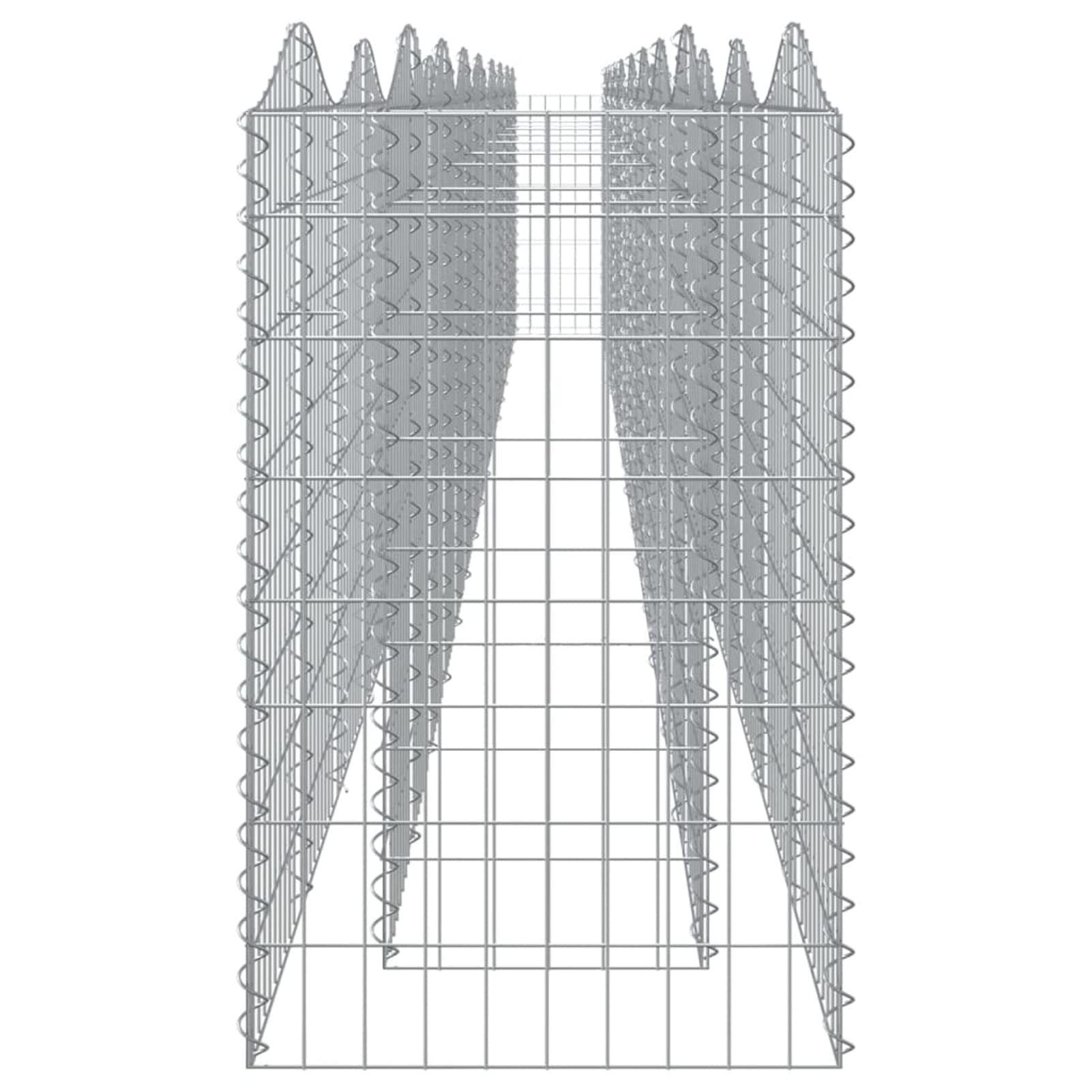 Homgoday Arriate de gaviones Forma Hierro galvanizado 800x50x100 cm, Arriate de Jardín Huerto Urbano Jardinera para Cultivar Plantas para Terraza Patio Verde