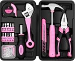 DEKOPRO 94 Piece Pink Tool Set, Household DIY Tool Kit for Women with Storage Toolbox, Small Basic Hand Tool Box Set for Home Repair, DIY, Apartment, Office