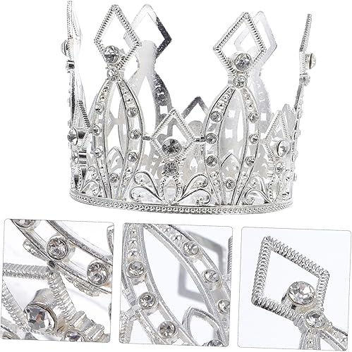 Miniatura 8 de NOLITOY 12 piezas de corona de torta nupcial decoración retro cristales decoración plata tocado pastel de boda adorno Ramo Buchon decoración de mesa