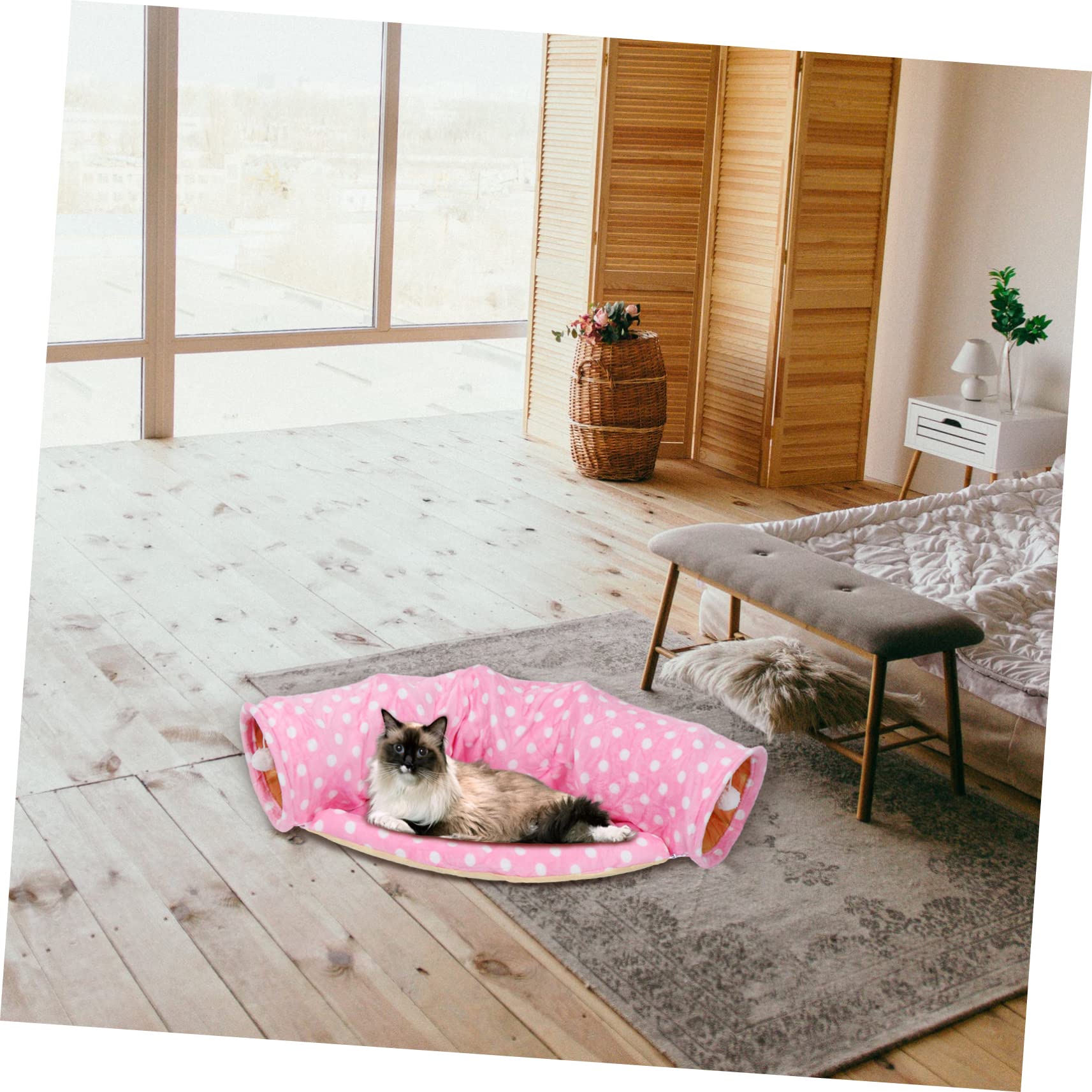 Abaodam Tunnel De Jeu pour Chat Tunnel-Tente Amusante Jouet Confortable pour Chat Intérieur