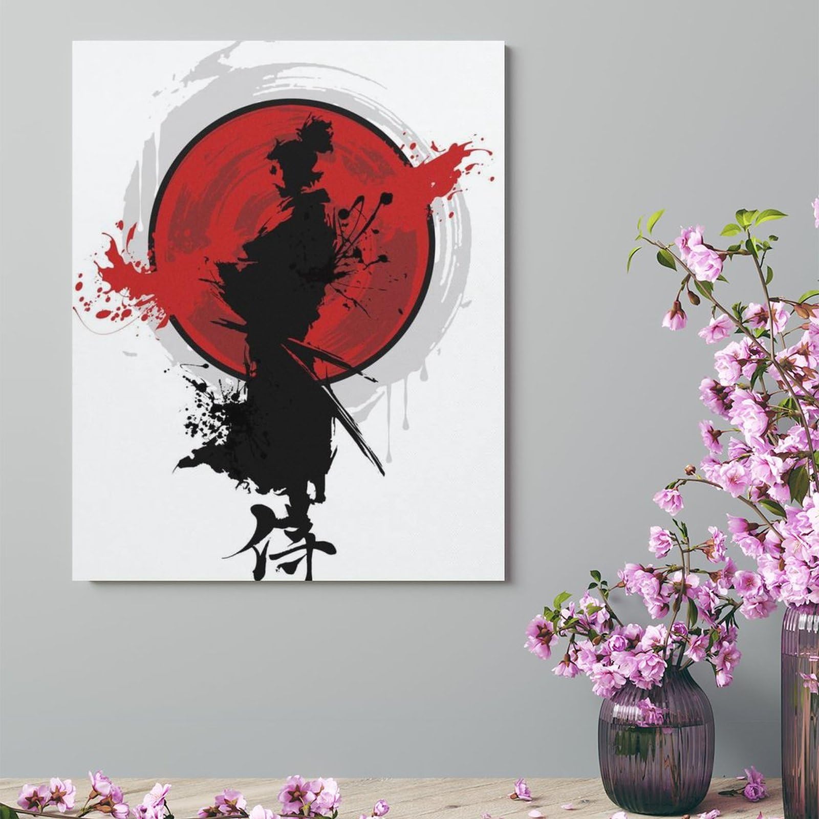 アニメキャラクター グラフィックアート 赤い背景 フレーム付き A2