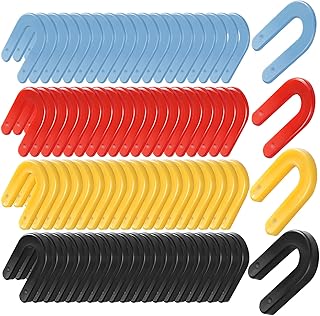 440 Pieces Horseshoe Shim Tile Spacers Plastic Shims Structural Horseshoe U Shaped Tile Shims for Leveling, 1/8 Inch, 1/16 Inch, 1/4 Inch, 3/16 Inch, Red, Blue, Black, Yellow