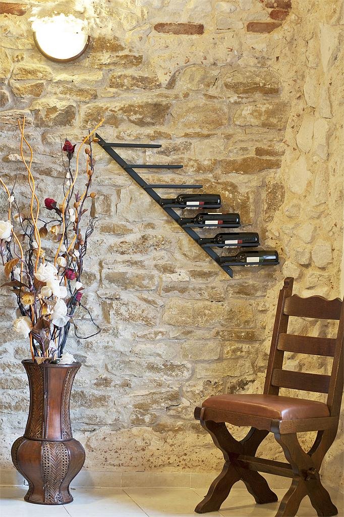 DanDiBo Porte-Bouteilles Casier à vin Diagon 100cm en métal Porte-Bouteilles Etagère Murale Bar (Droite - Version Droite)