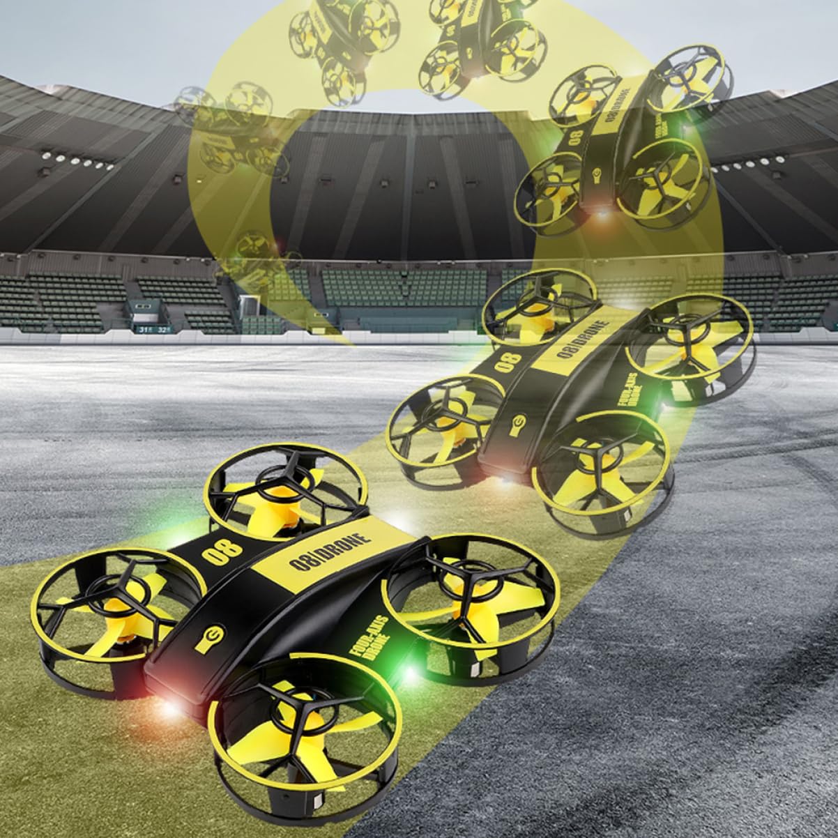 ibasenice 2pezzi Mini Quadcopter Telecomandato Con Led Drone Per Adulti Giocattolo Elicottero Compatto e Resistente Agli Urti Controllo Precisione Voli Rotazione e Notturni Include Batterie