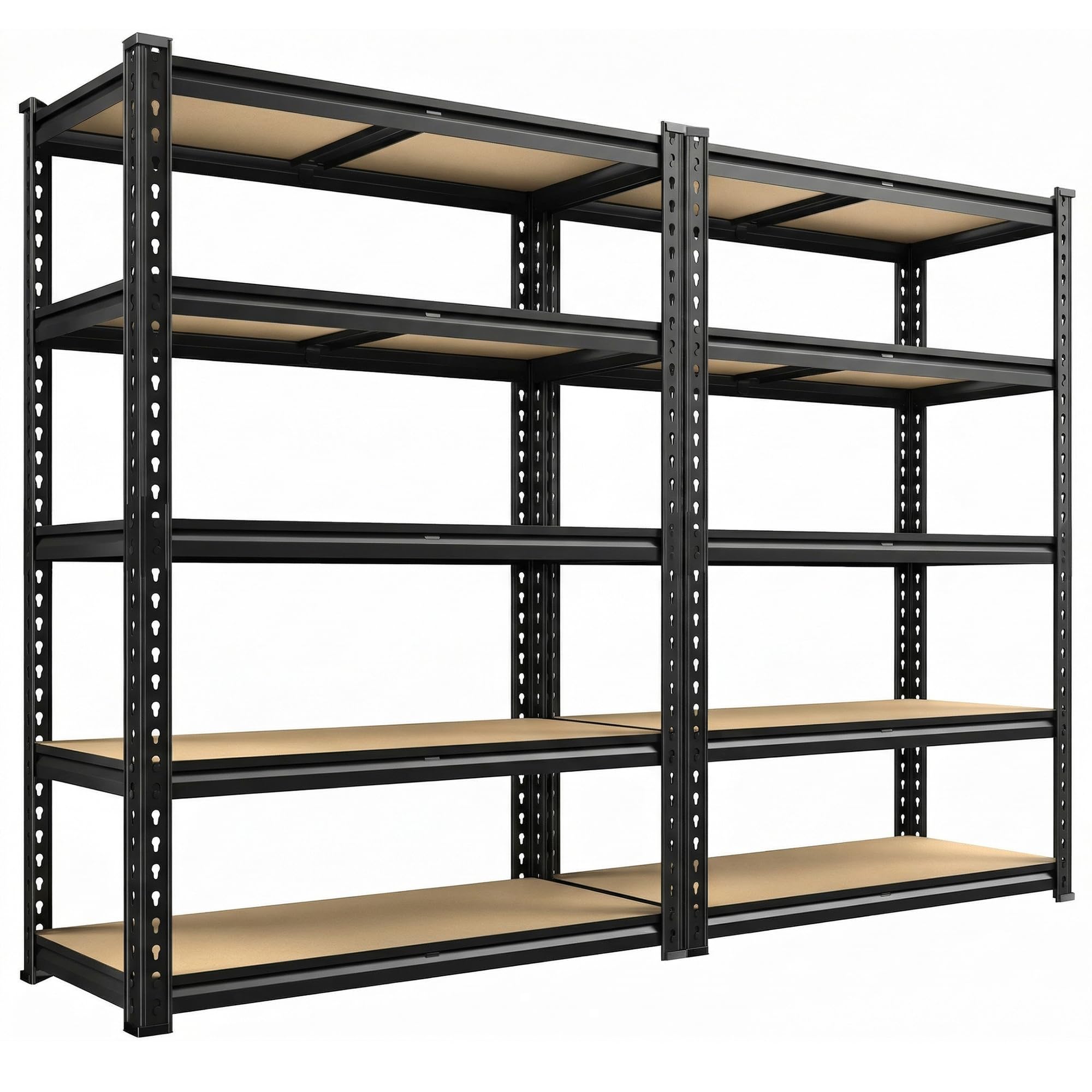 REIBII 2 Pack Garage Shelving for Basement, Heavy Duty Storage Shelves