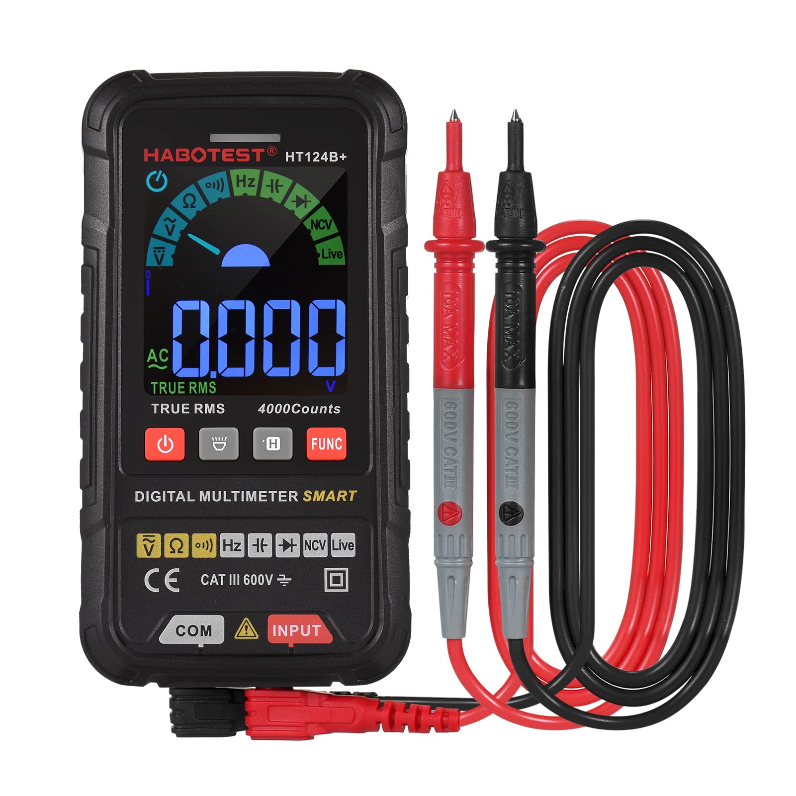 Buy HT124B+ Multimeter 4000 Counts True RMS Smart Digital Multimeter