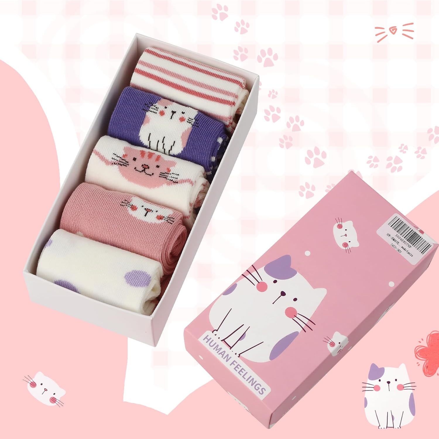 Girls Fun athletic Socks Bright Colors Pack of 5 - Image 2