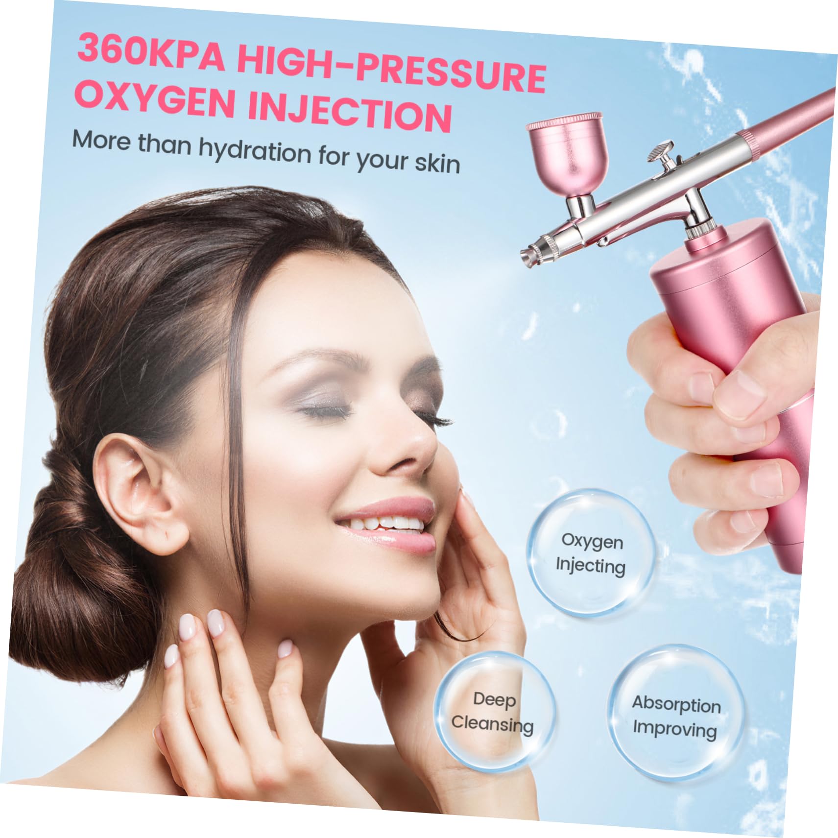 DECHOUS Tragbares Hand Airbrush Nano Sprühgerät Wassernachfüllwerkzeug Leichtes Gesichtsspraygerät für Hautpflege und Reisen