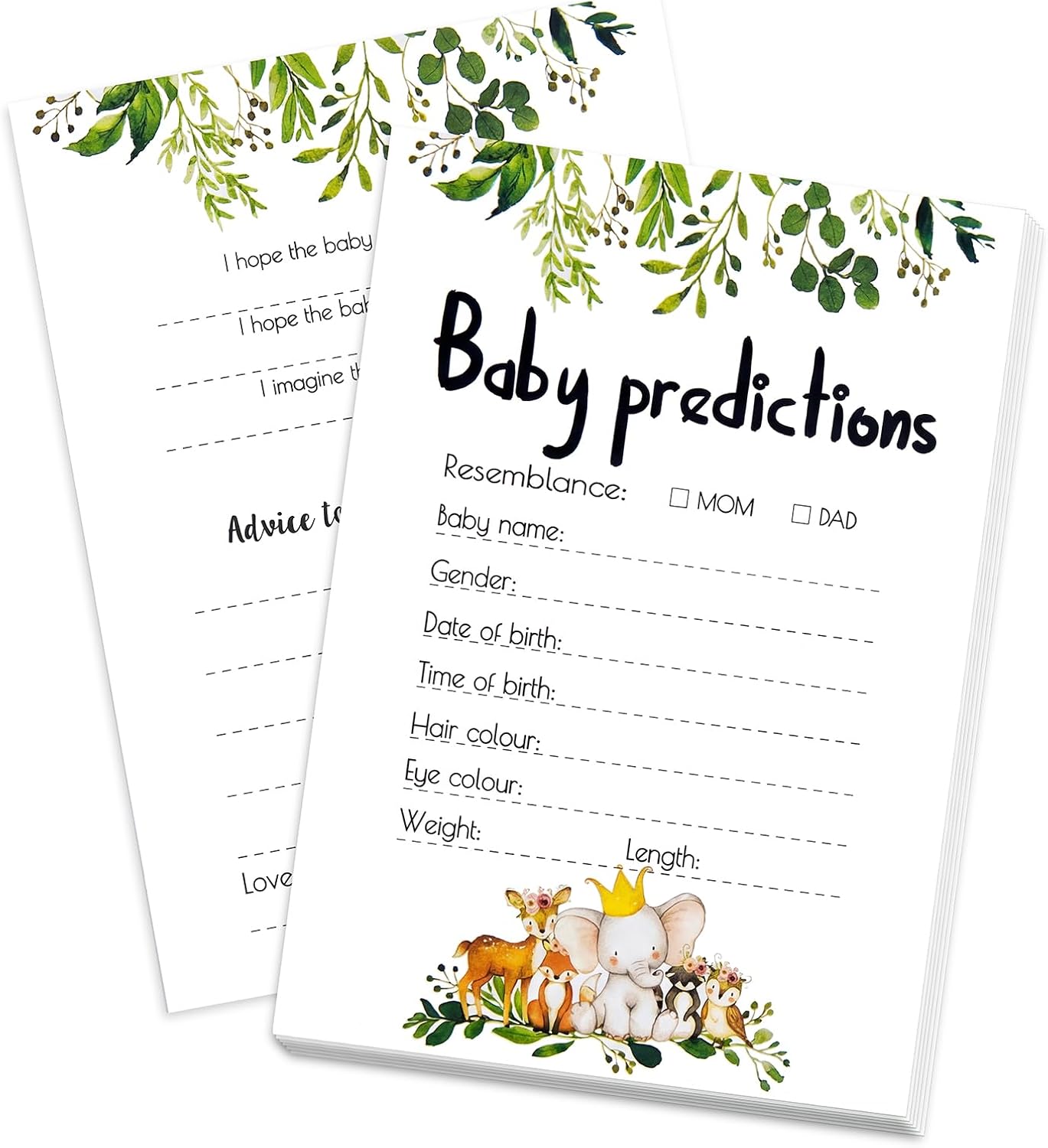 30 PCS Baby Predictions & Advice Cards for Baby Shower, Gender Reveal Games for Guests, Fill-In-The-Blank Advice Wishes for Boy or Girl, Baby Shower Decorations Supplies (Rabbit)