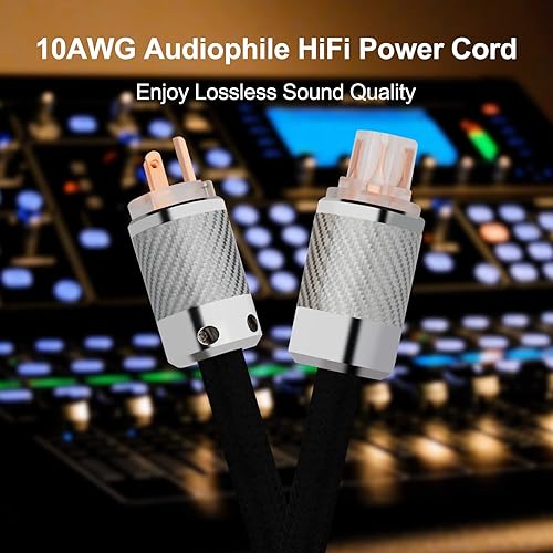 Miniatura 6 de Preffair Audiophile - Cable de alimentación HiFi de 10 AWG, cable de alimentación principal de CA de EE. UU. con conector hembra IEC320-C15 de 125