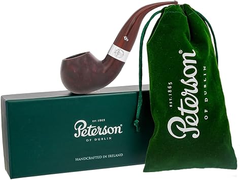 Peterson Pipes Irish Harp Series - Hand Crafted Wood Briar Pipe Made in Ireland, 3mm (Polished, 03 Bent Apple)