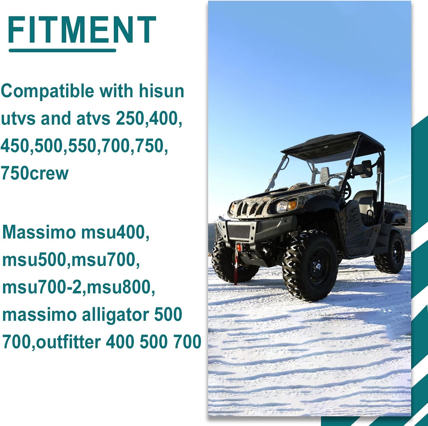 Hisun Oil Filter 2 Pcs Compatible with Hisun UTV ATV 250,400,450,500,550,700,750,Massimo,Co-lemen,Cub-Cadet