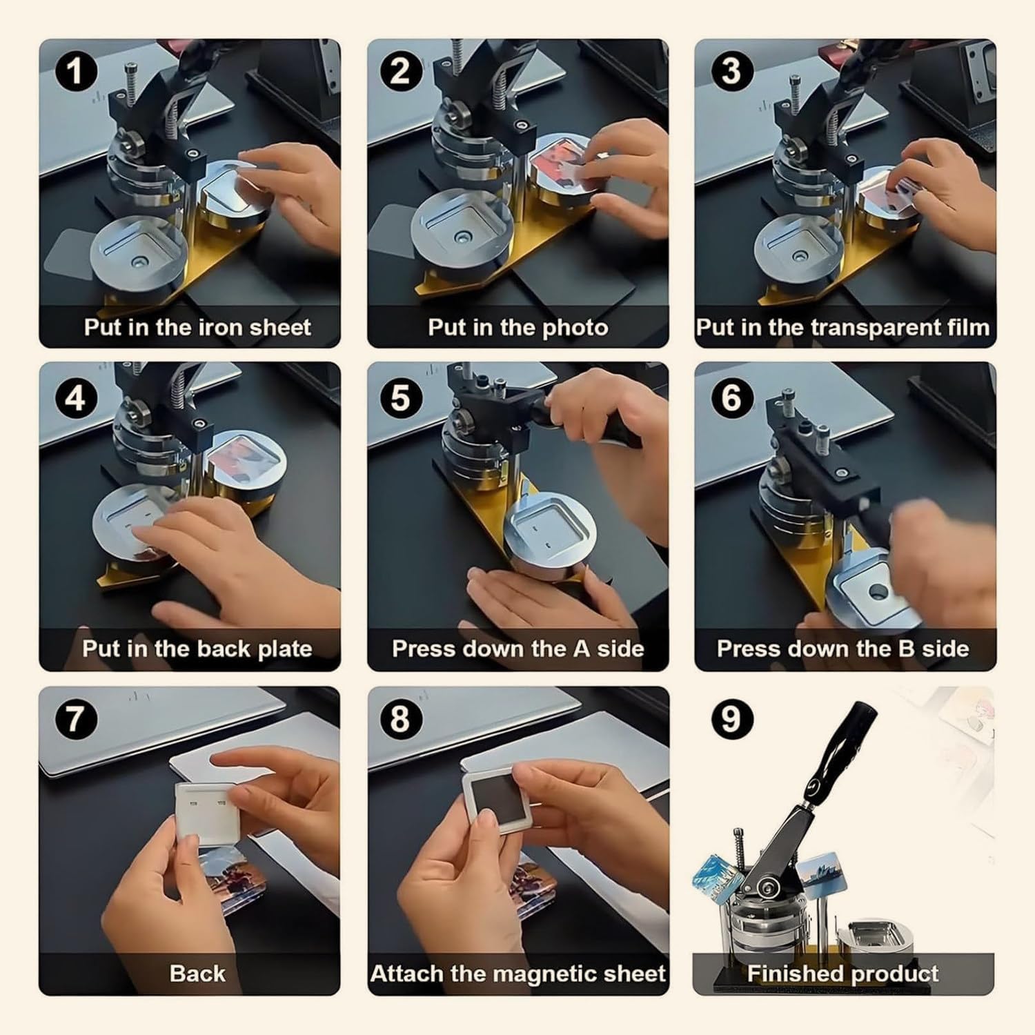 DIY Fridge Making Machine Set,Including,Paper Cutter and 100 Pieces of Square Magnet Consumables