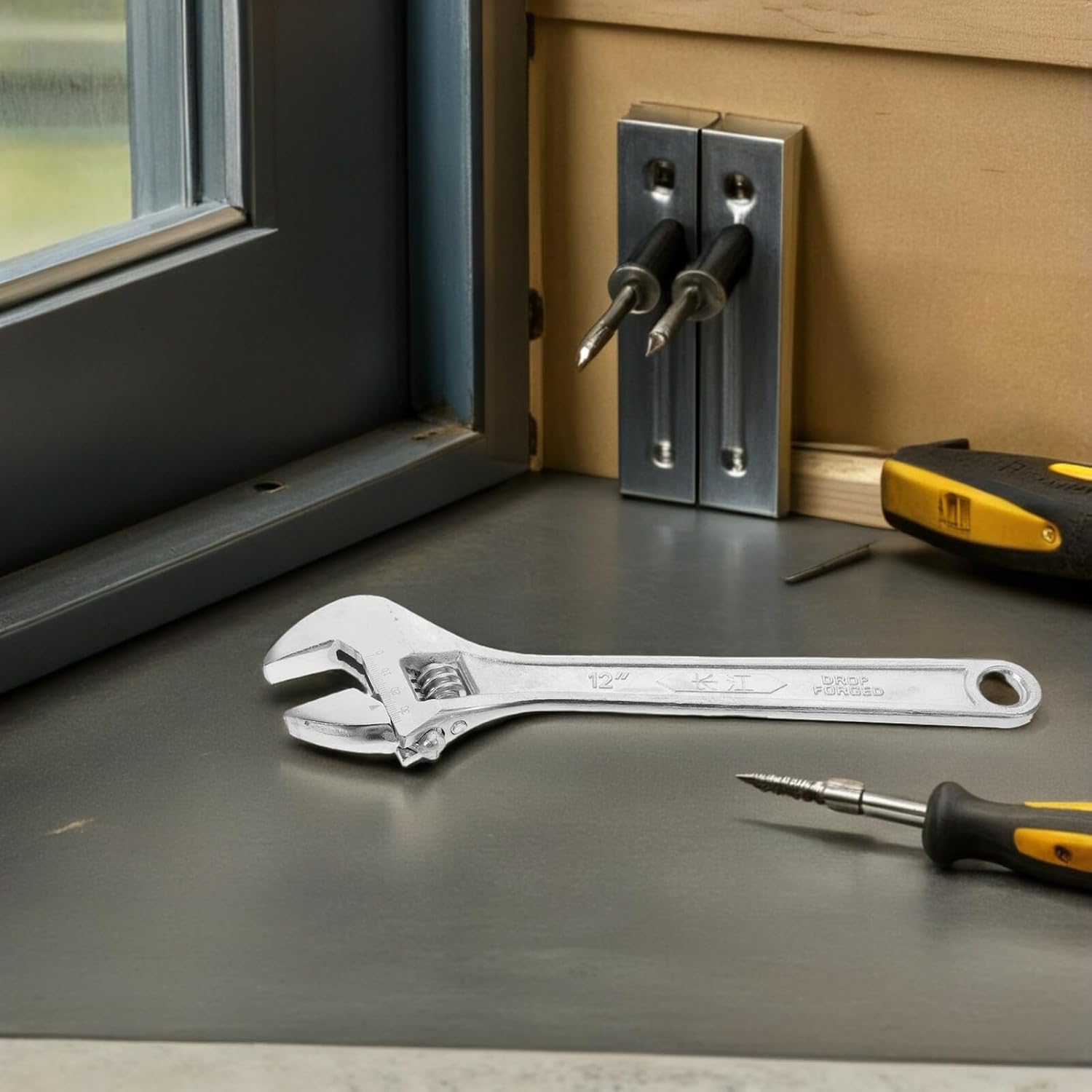 Garneck 4pcs Adjustable Wrench Set – Multi-function Self-adjustable Universal Spanner Wrenches (6", 8", 10", 12") – Portable Industrial Hand Tools for Plumbing and Garage Use