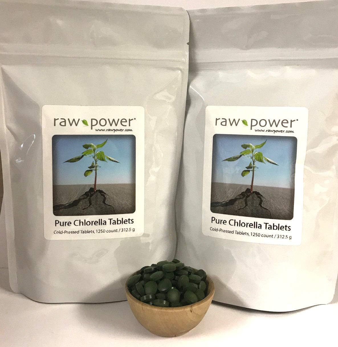 Chlorella Tablets (2500 Count, 625g), Cold-Pressed, 100% raw and Pure, from Organics