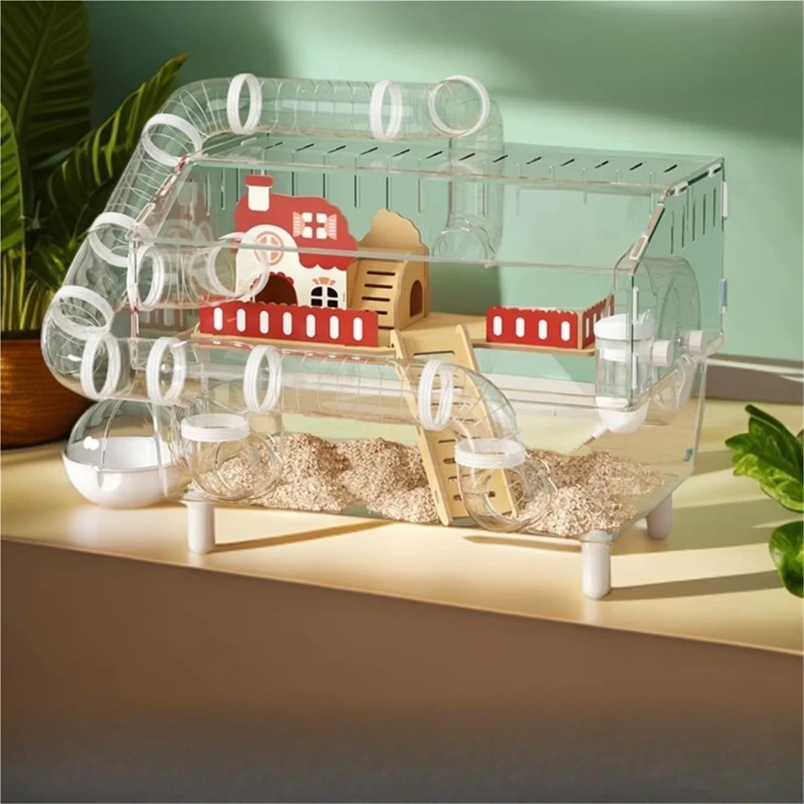 Gabbia per Criceti Casa for criceti trasparente Grande villa for fai-da-te con tunnel Spaziosa gabbia for e piccoli animali domestici(Deluxe Grey 75.9)