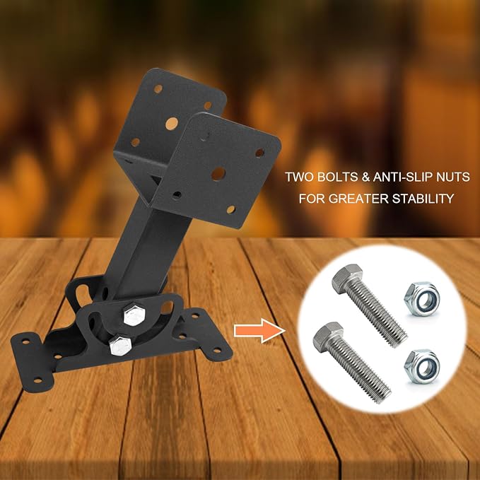 Juego de 3 Soportes Ajustables para Vigas de Techo Negro miniatura 4