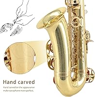 Vista 4 de EASTROCK Saxofón Alto Gold E Flat Sax Kit completo para estudiantes principiantes con estuche de transporte, boquilla, almohadillas de cojín