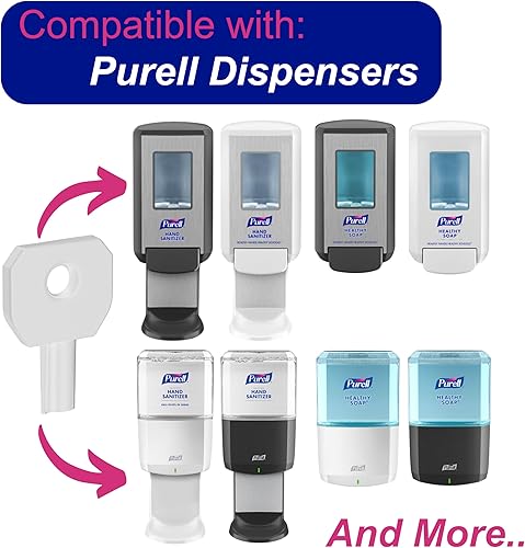 Miniatura 2 de Llave para dispensadores Purell, incluyendo desinfectante y dispensadores de jabón de manos, compatible con Gojo Lock o no dispensadores - Ajuste