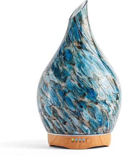 Porseme Difusor de aceite esencial de 9.5 fl oz, difusor de aire de aroma que cambia de color, aromaterapia, humidificador ultrasónico de niebla
