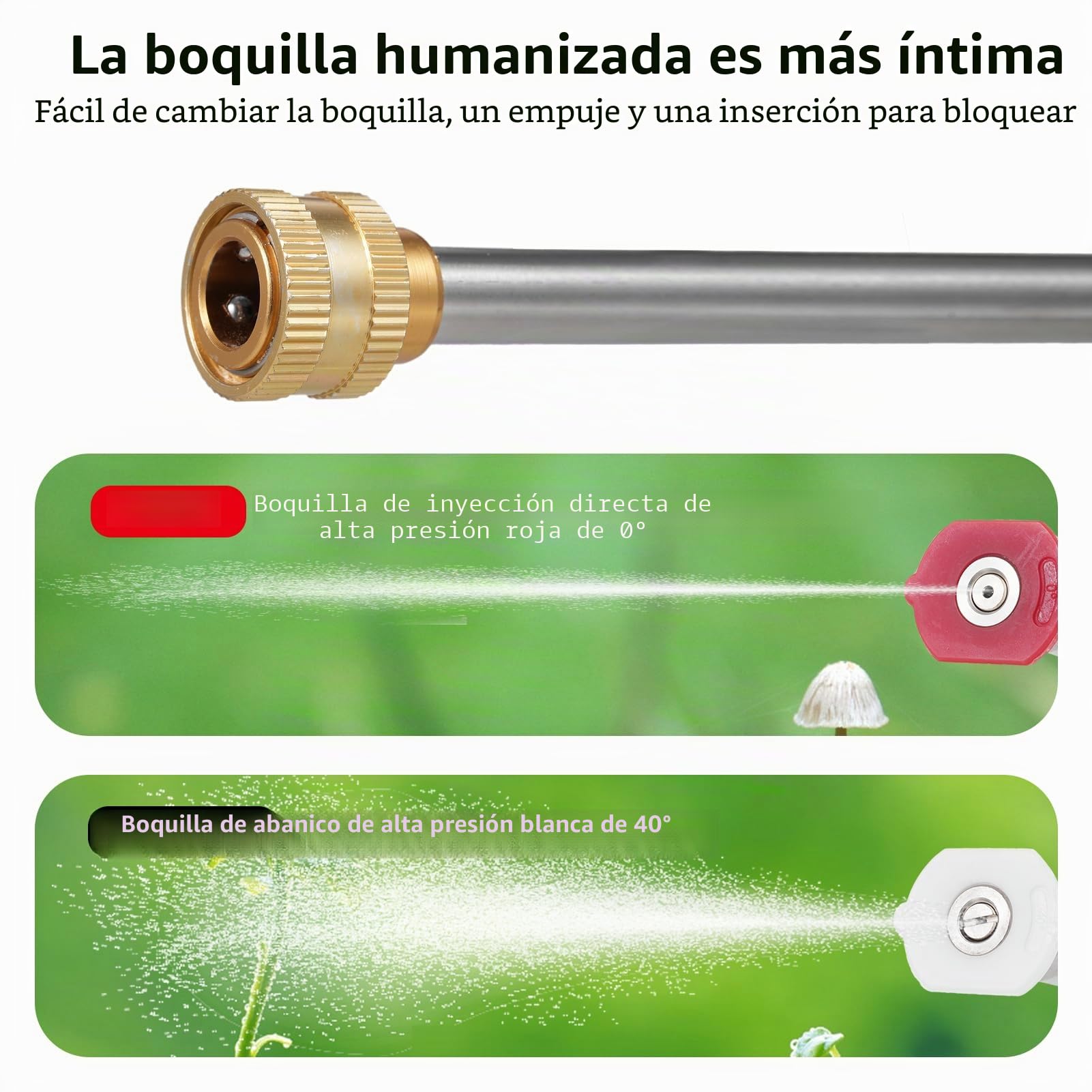 Pistola de Alta Presión Portátil, Hidrolimpiadora Bateria de 21 V, Presión Máxima de Agua 350 PSI, con 2 Baterías de 3000mAh y 5m Manguera, Lavadora a Presión Inalámbrica para Plantas y Coches