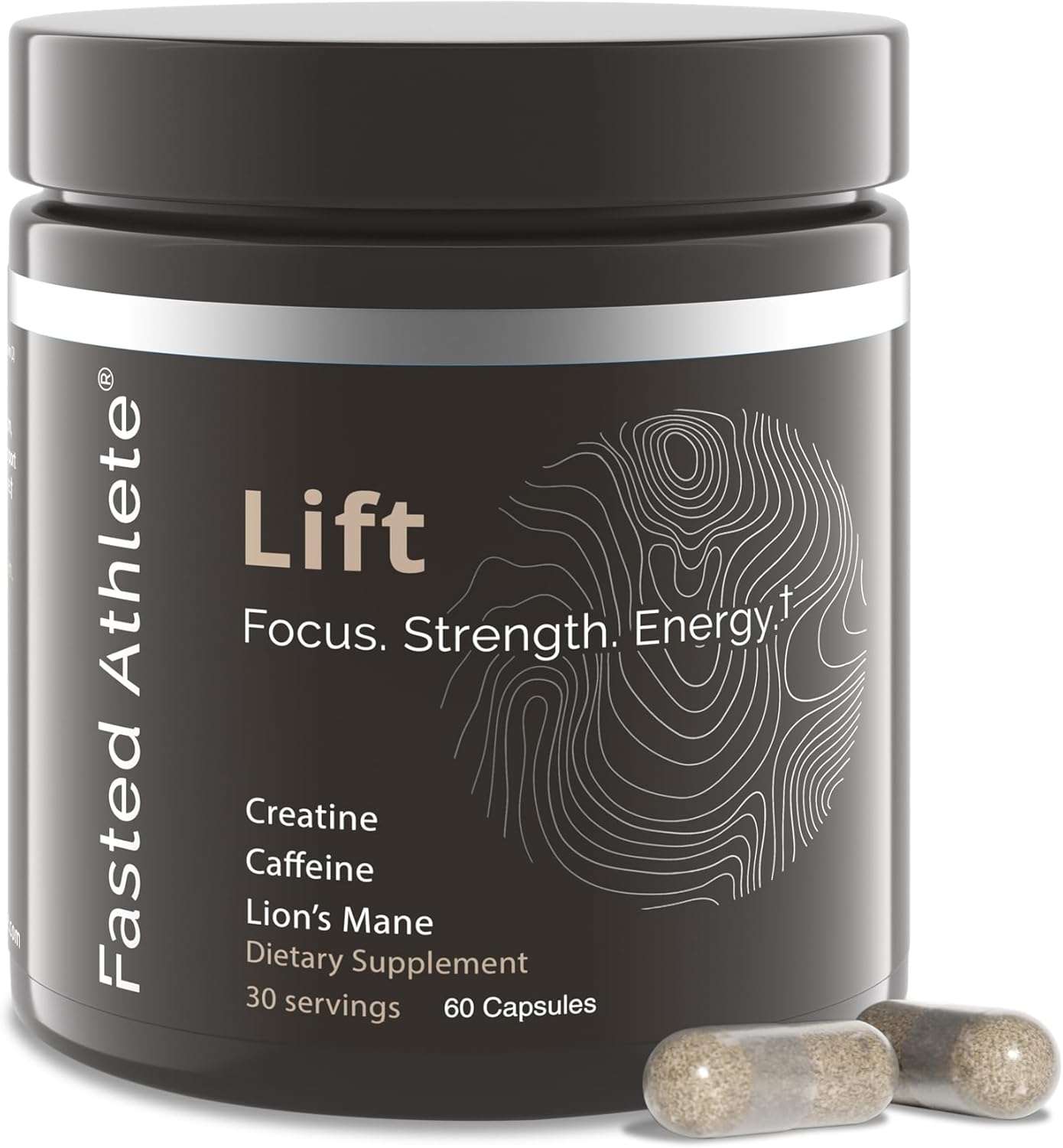 Lift | Nootropic | Lions Mane, Creatine, Caffeine | Mushroom Supplement | Supports Focus, Memory, Energy, Brain Fog | 60 Capsules