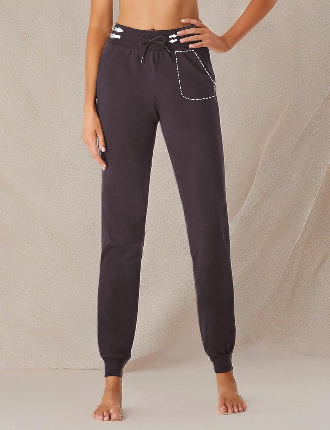 SEVEGO Tall Women's Lightweight Cotton Joggers 30/32/34/36 Inseam Sweatpants Lounge Yoga Running Workout Athletic Pants - Image 10