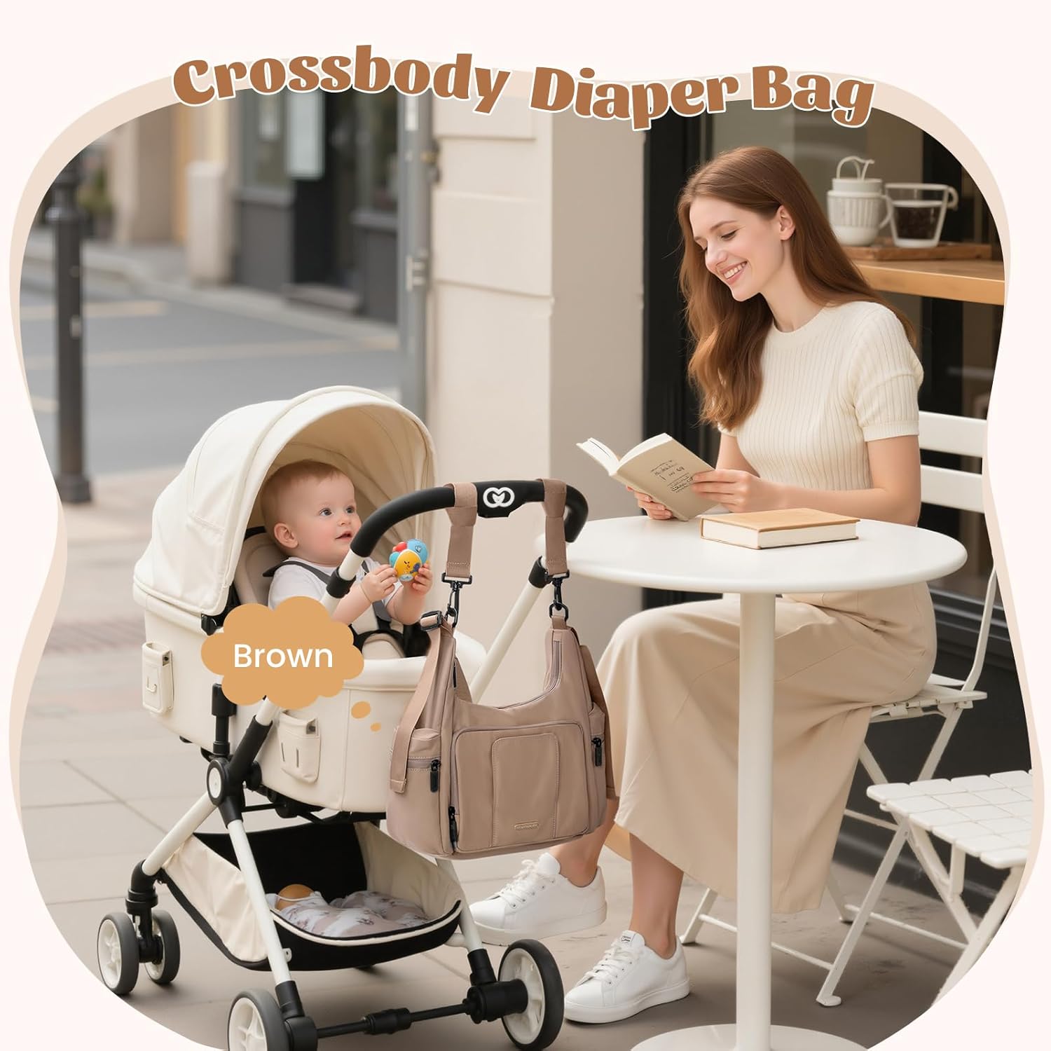 14L Puffer Diaper Bag Tote, Large Capacity Travel Diaper bags, Crossbody Hospital Bag for mom - Image 2