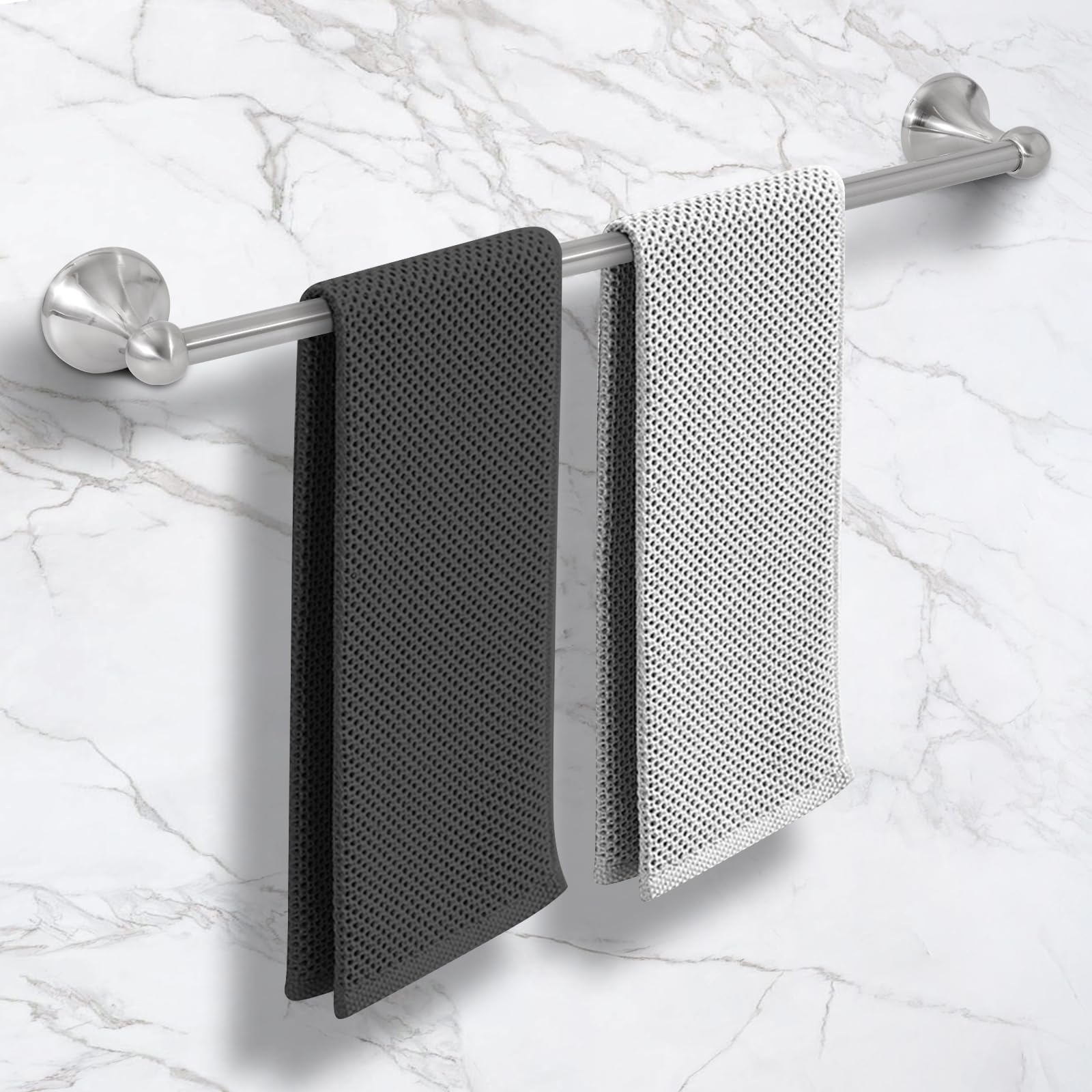 Set Di 5 Portasciugamani Da Bagno In Nichel Spazzolato, Acciaio Inox, Con Porta Carta Igienica Da 59,9 Cm, Ganci E Anello, Accessori Bagno Moderni