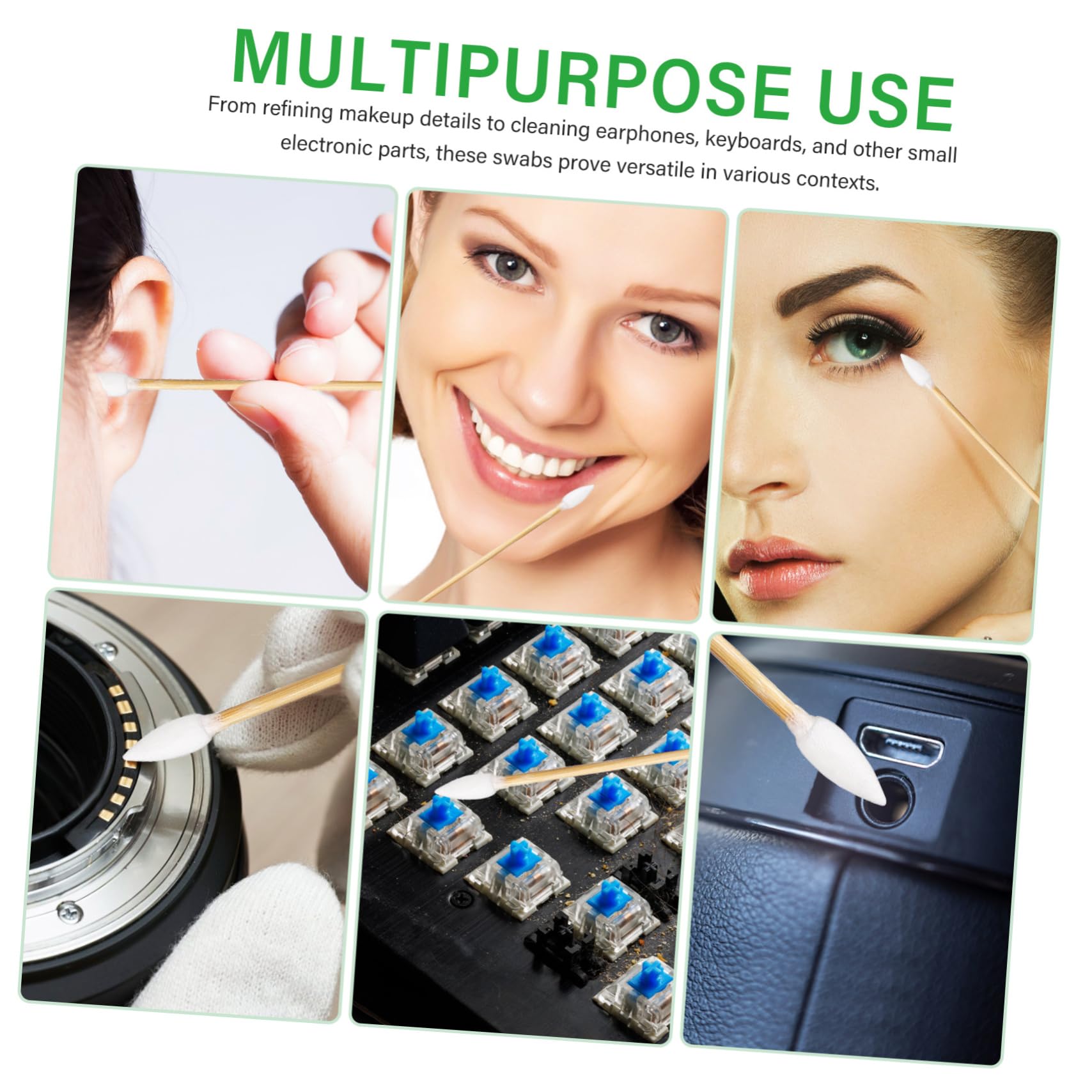 Beaupretty 1000 Piezas bastoncillo de algodón algodon bastoncillos hisopos de oído con punta puntiaguda aplicador de algodón hisopos para limpiar de oídos hisopo de maquillaje de ojos