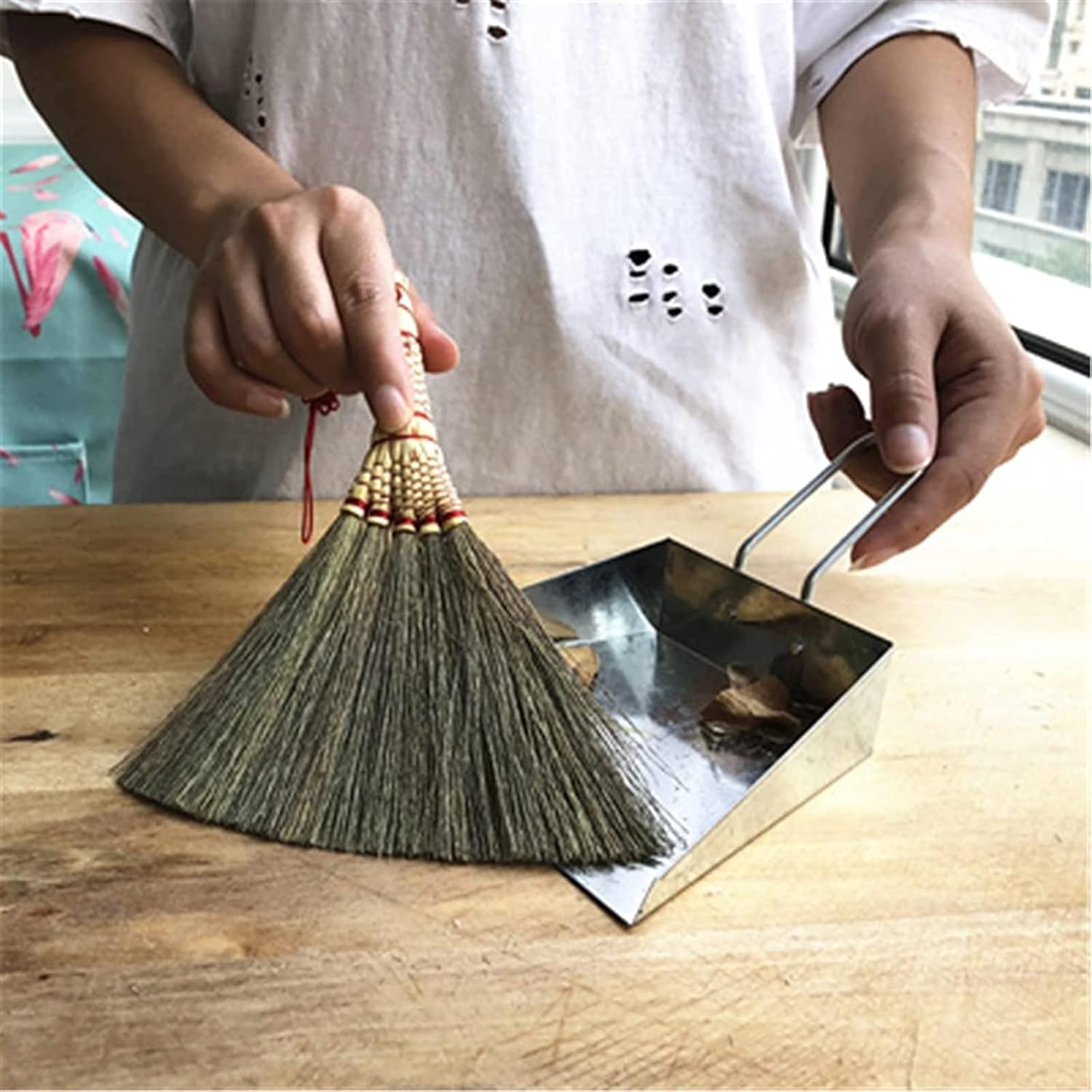 Broom and Dustpan Mini Small Broom Dustpan Set Desktop Broom Soft Hair