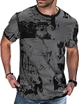 Mens Graphic T-Shirts Cotton Hip Hop Cool Tshirt Fashion Casual Tees Tops Short Sleeve Crew Neck T Shirts