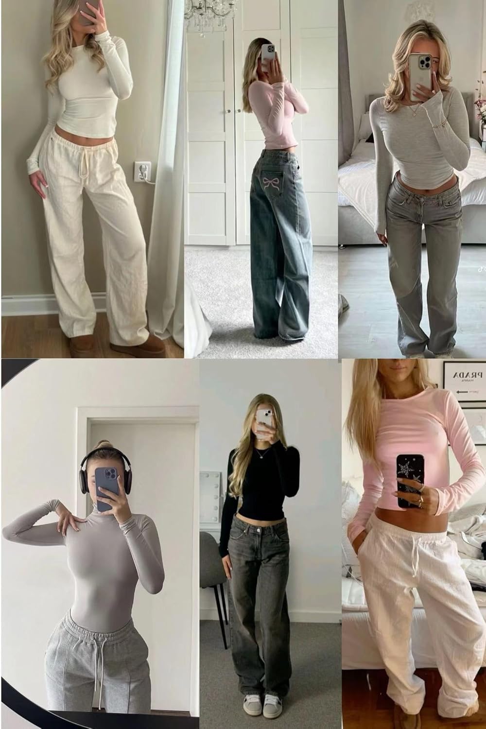 Long Sleeve T Shirts for Women Y2K Cotton Slim Fit Tops Crew Neck Going Out Crop Top Fitted Basic Tee 2024 - Image 5