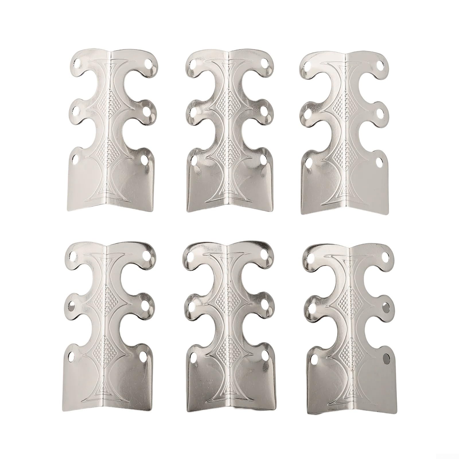 6PCS Baseboard Corner Vintage Metal Corner Protectors Decorative Protector Cover Skiffer Skirting Board Corner Protector for Living Rooms Offices(Silver)