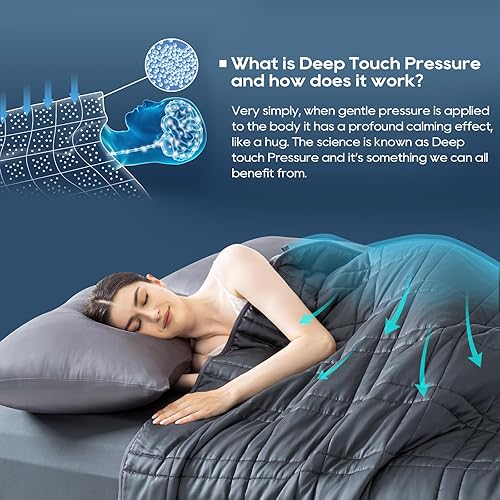 Miniatura 4 de Manta con peso tamaño King, de 20 libras (88 x 104 pulgadas, de doble cara), manta reversible con peso King con terciopelo cálido y acogedor y tela