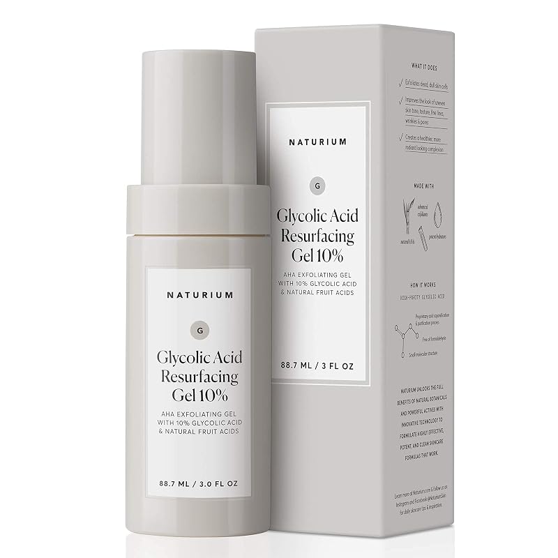 Naturium Gel Renovador com Ácido Glicólico 10% e Ácidos de Frutas, 85 mL