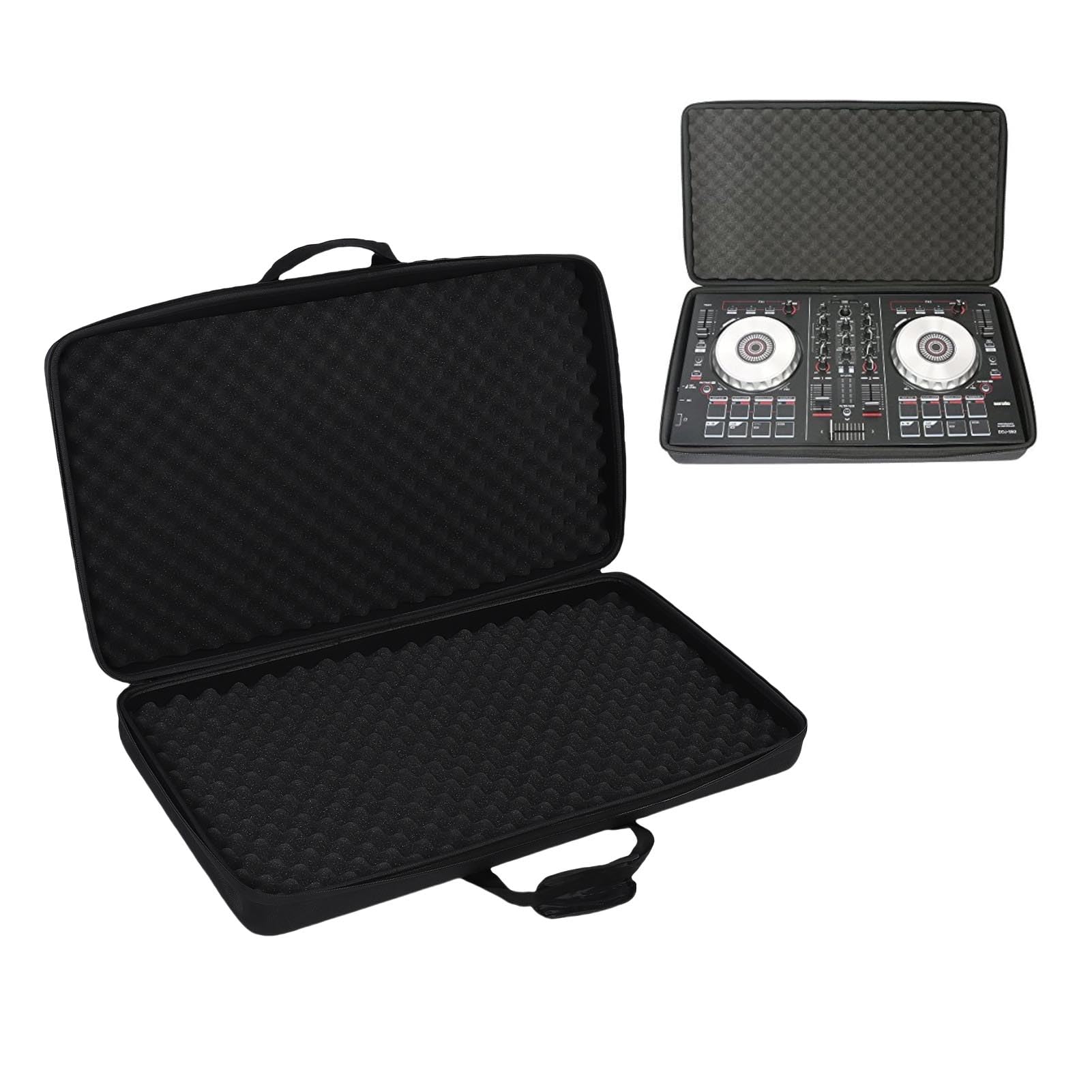Drfeify Étui de Voyage pour Contrôleur DJ 2 Canaux, étui de Voyage pour Contrôleur DJ EVA 29,13 X 17,32 X 4,33 Pouces avec Poignée Rembourrée en Mousse et Bandoulière pour DDJ FLX4 DDJ 400 SB2 SB3 RB