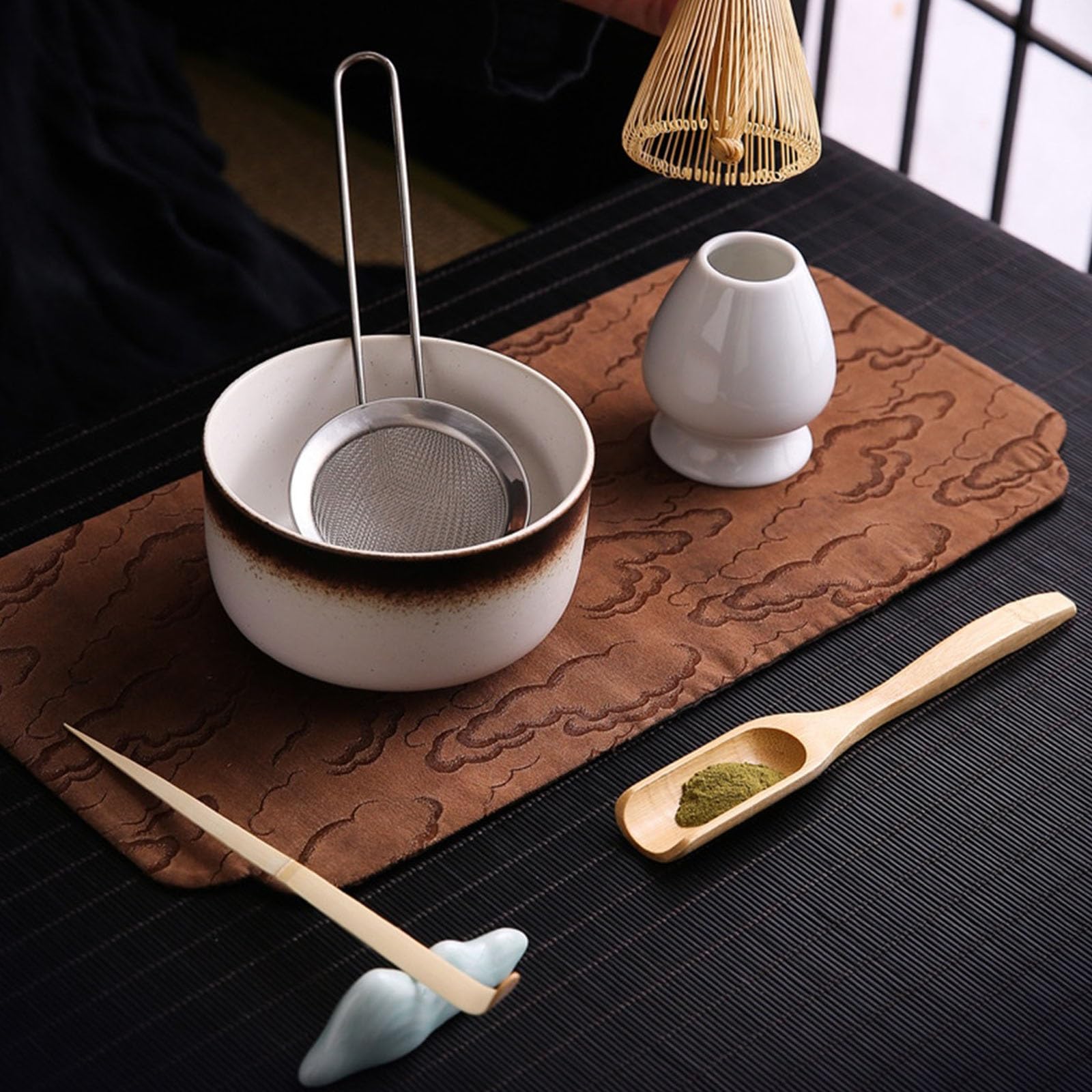 6 Szt Zestaw Do Herbaty Matcha, Trzepaczka Matcha, Matcha Miska, Tradycyjna łyżka, łyżeczka Do Herbaty, Przesiewacz, Uchwyt Na Trzepaczkę, Matcha Zestaw (Material : A)