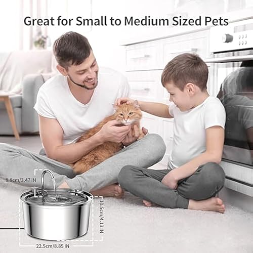 Miniatura 5 de Pawira Water Fountain for Cats, 3.2L7L Pawira Cat Fountain, Super Quiet Stainless Steel Fountain Water Bowl for Small Cats Dogs & Medium and Large